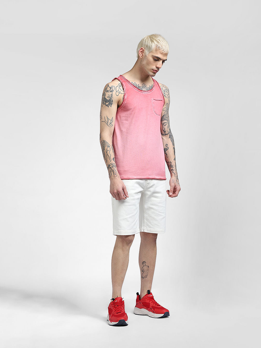 Red Sleeveless T-shirt