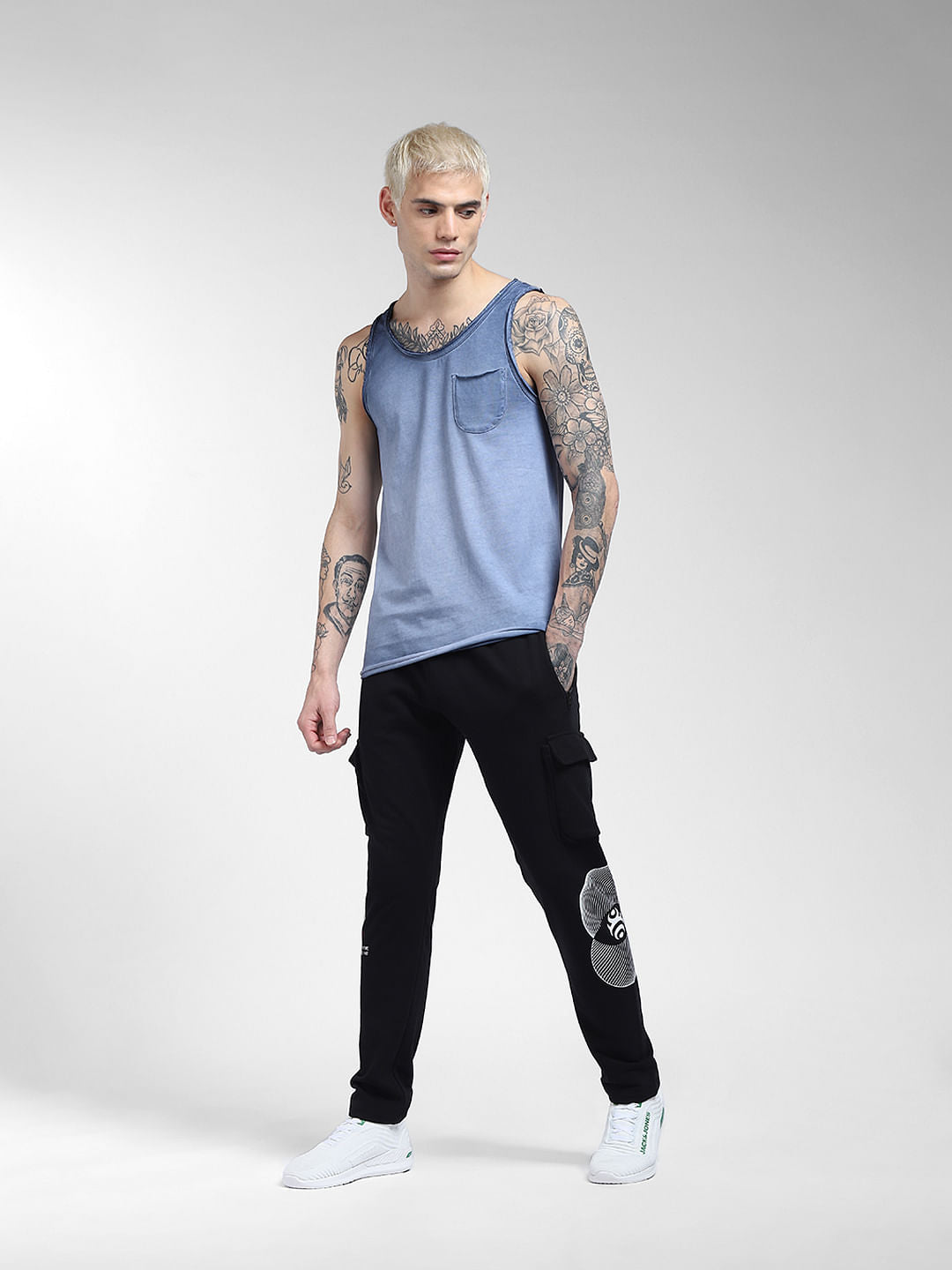 Blue Sleeveless T-shirt