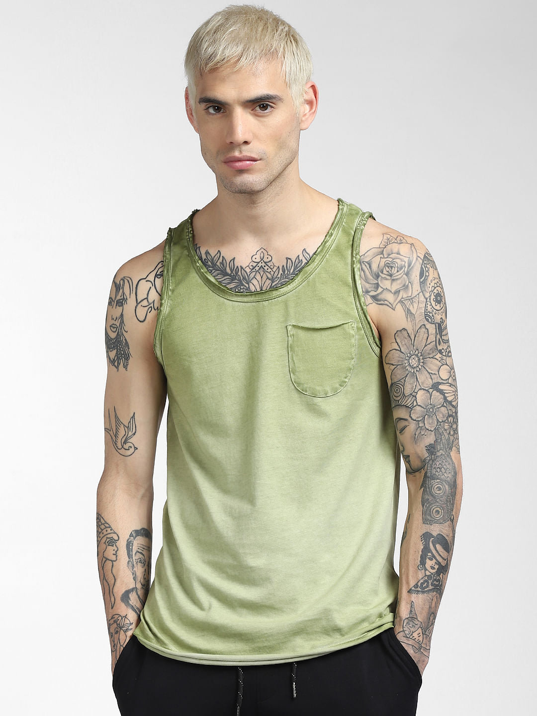 Green Sleeveless T-shirt