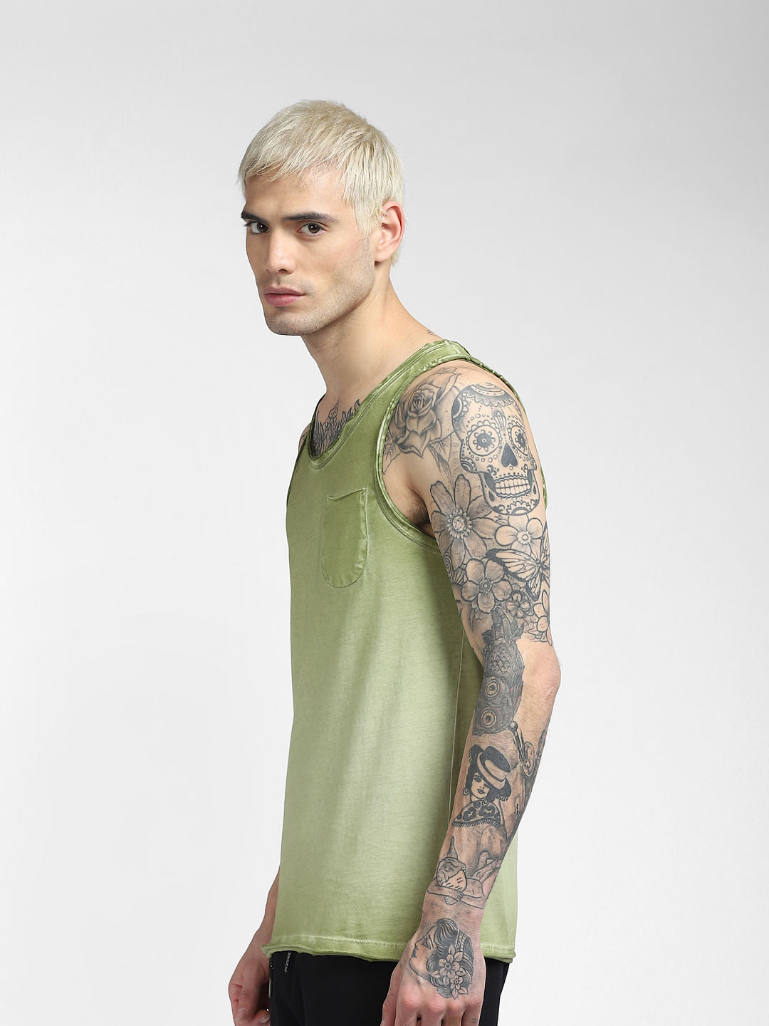 Green Sleeveless T-shirt
