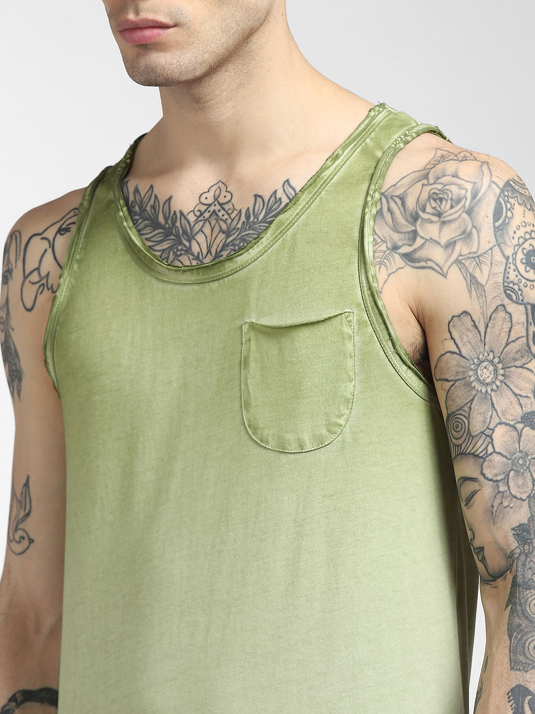 Green Sleeveless T-shirt