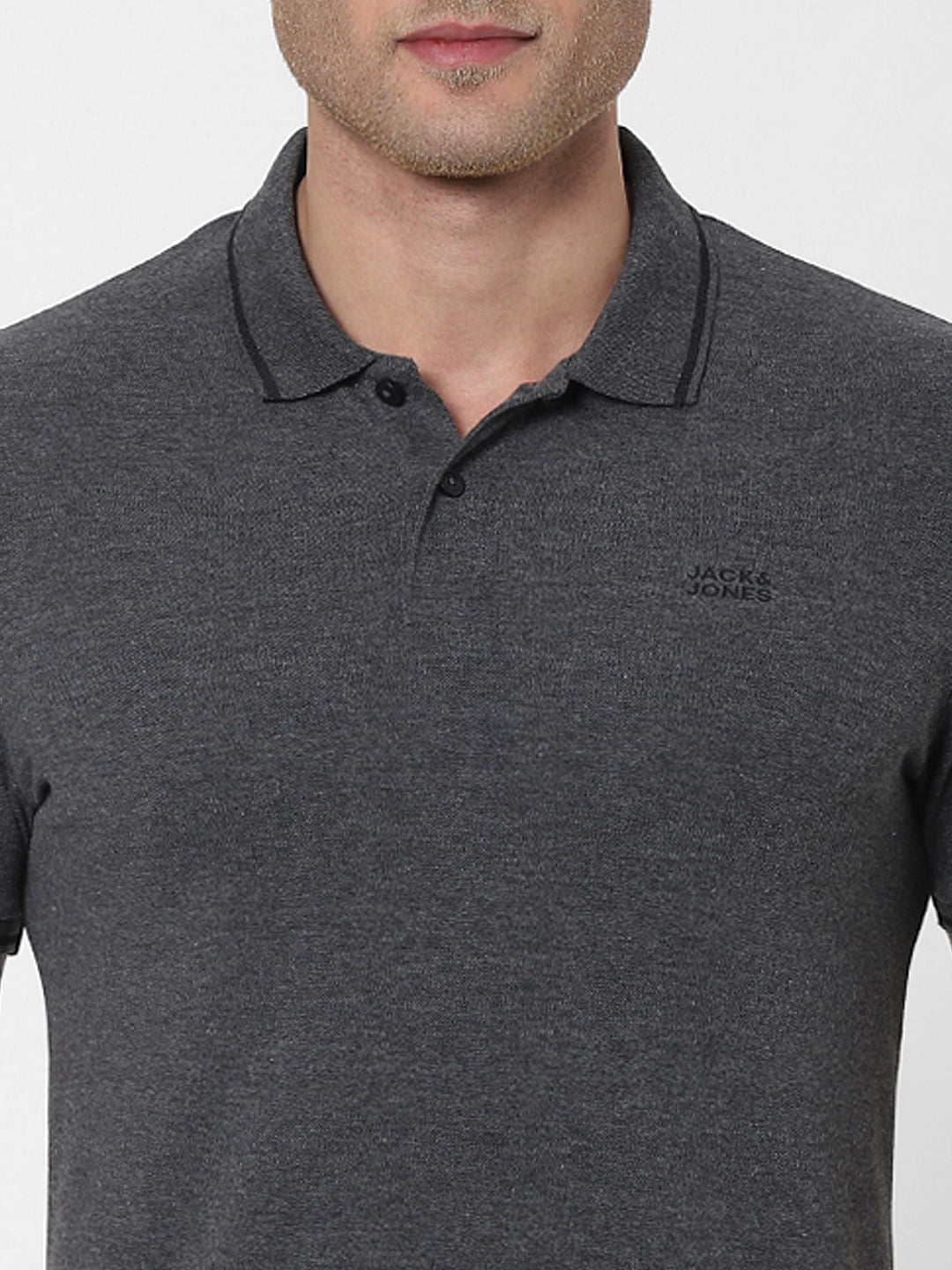 Grey Polo Neck T-shirt