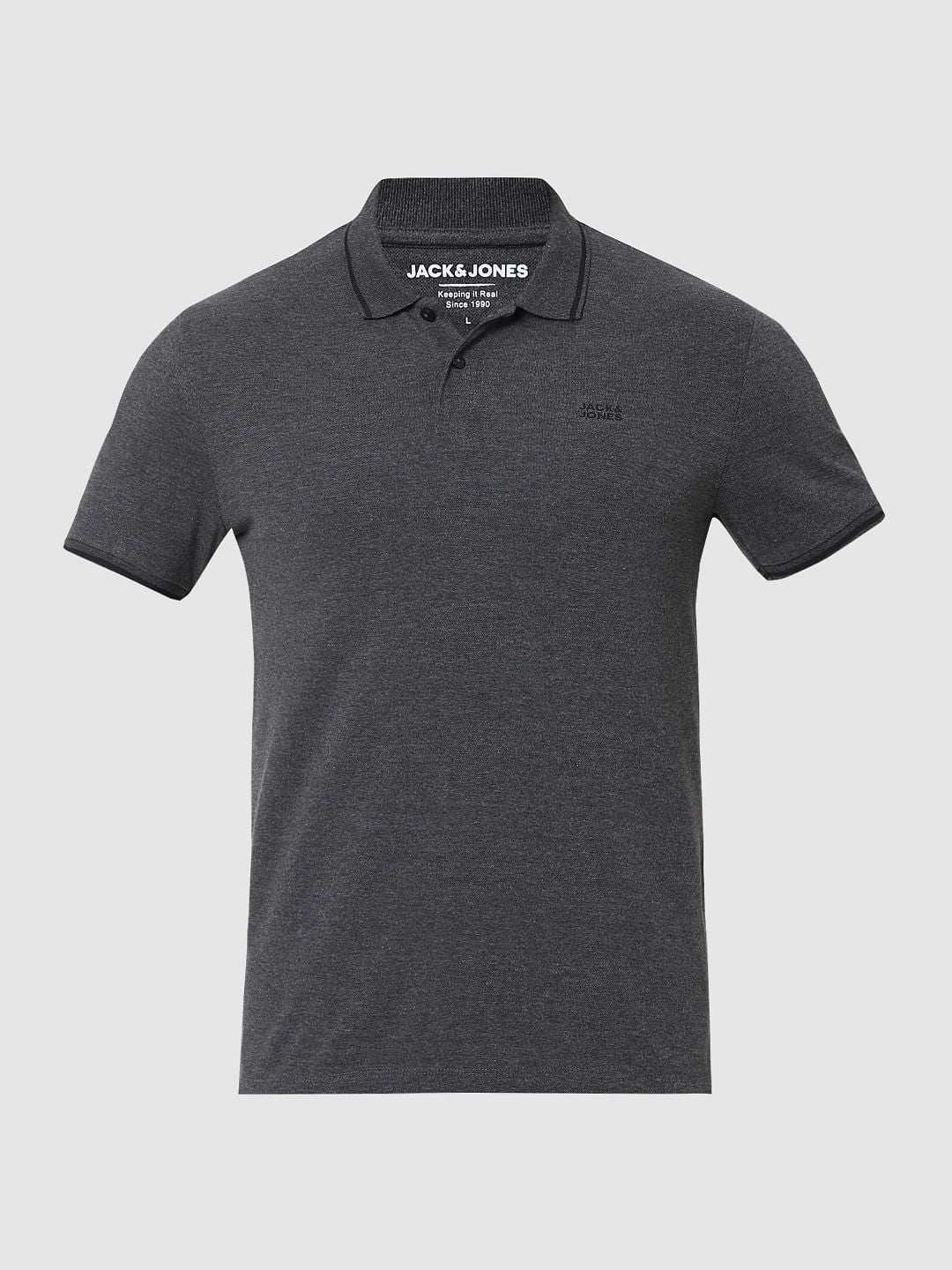 Grey Polo Neck T-shirt