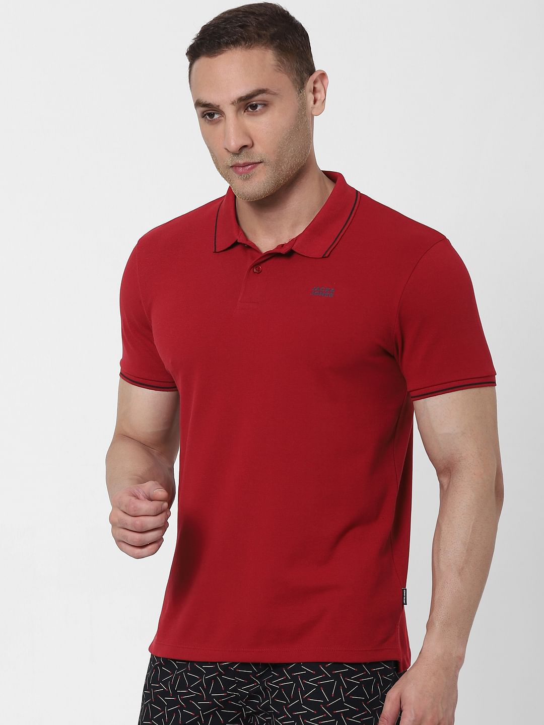 Red Polo Neck T-shirt