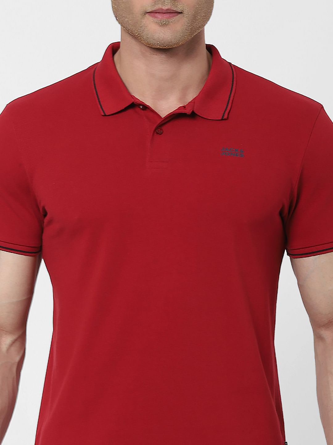 Red Polo Neck T-shirt