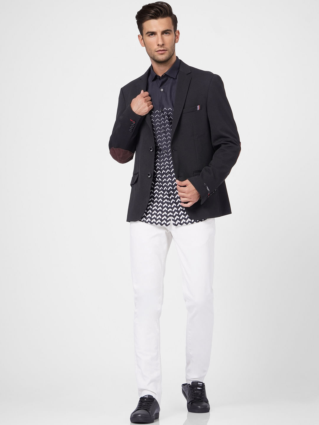 Black Printed Ombre Full Sleeves Shirt