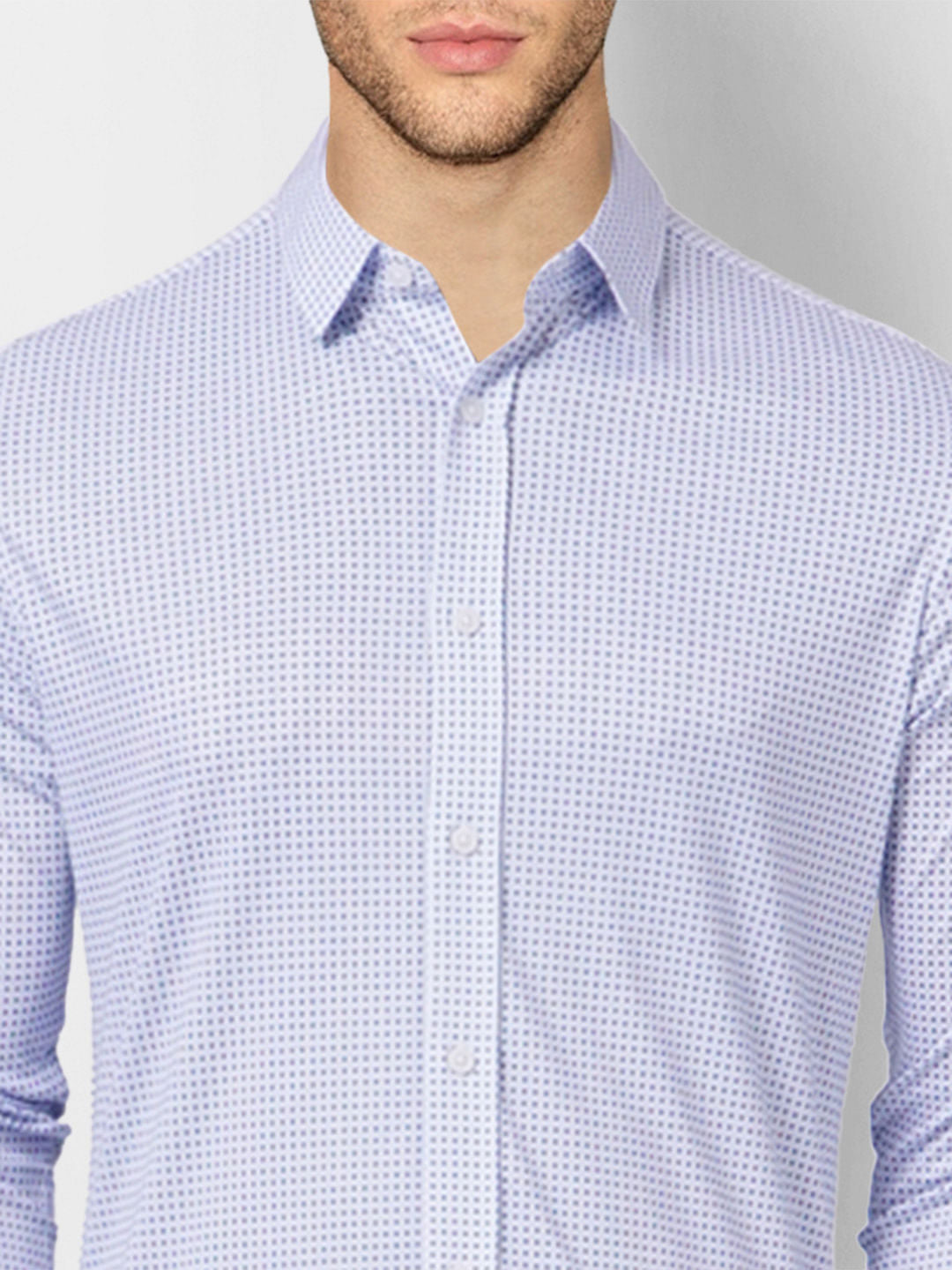Blue Geometric Print Full Sleeves Shirt