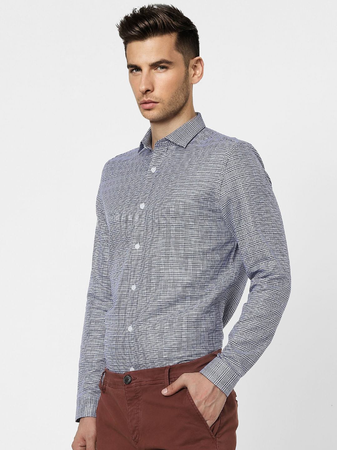 Blue Check Full Sleeves Shirt
