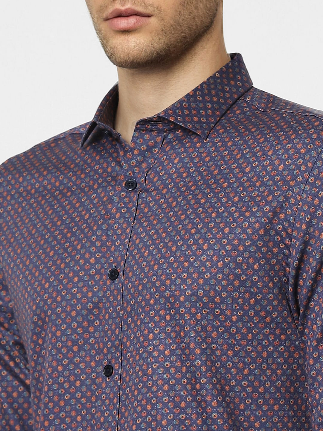 Purple Printed Full Sleeves Shirt