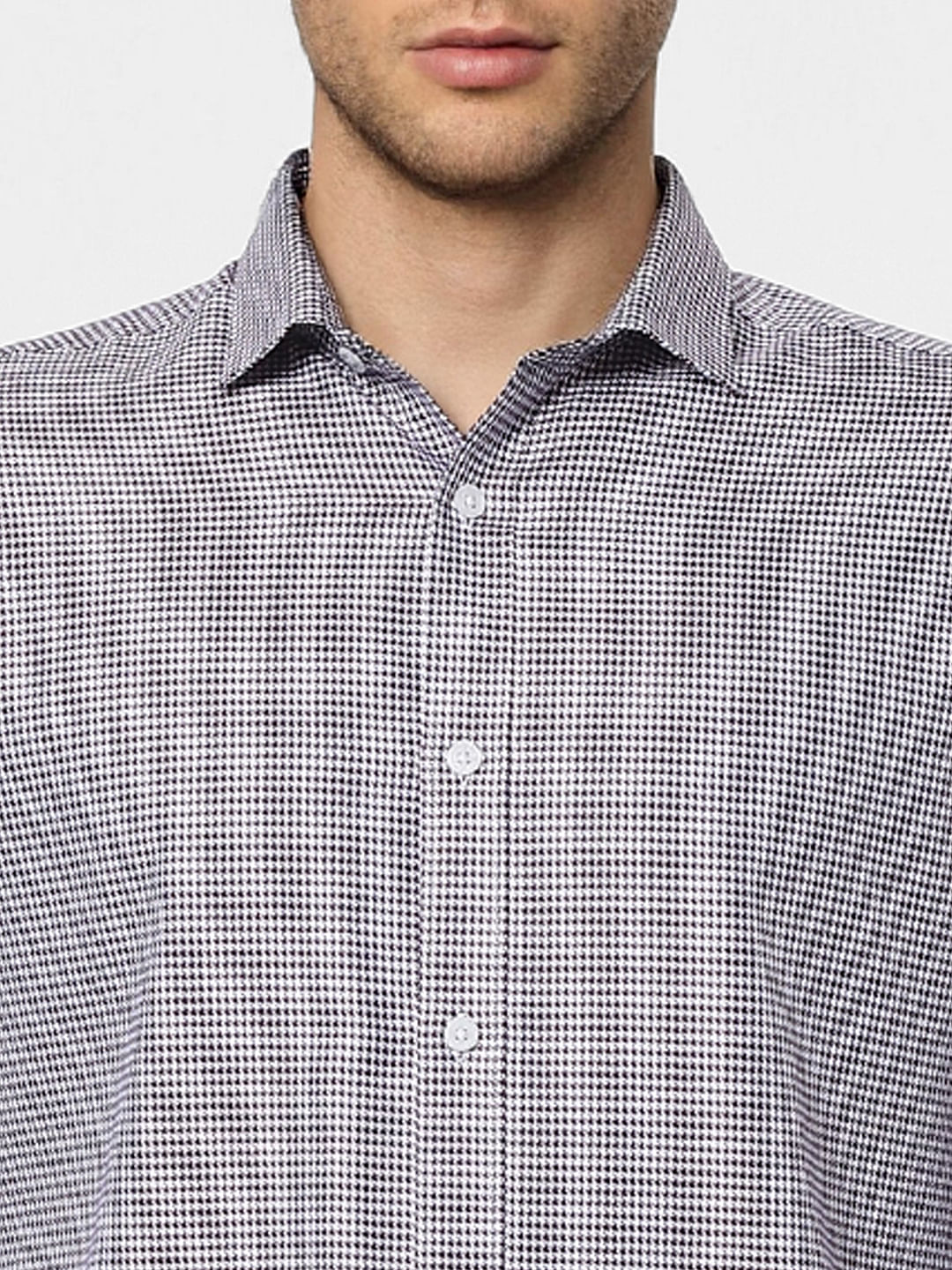 White Printed Full Sleeves Shirt