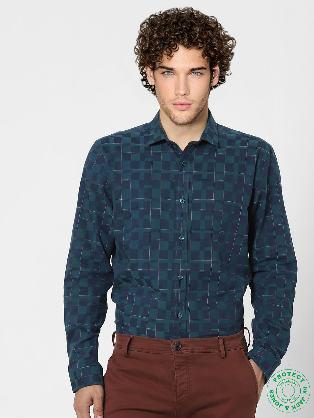 Blue Check Full Sleeves Shirt