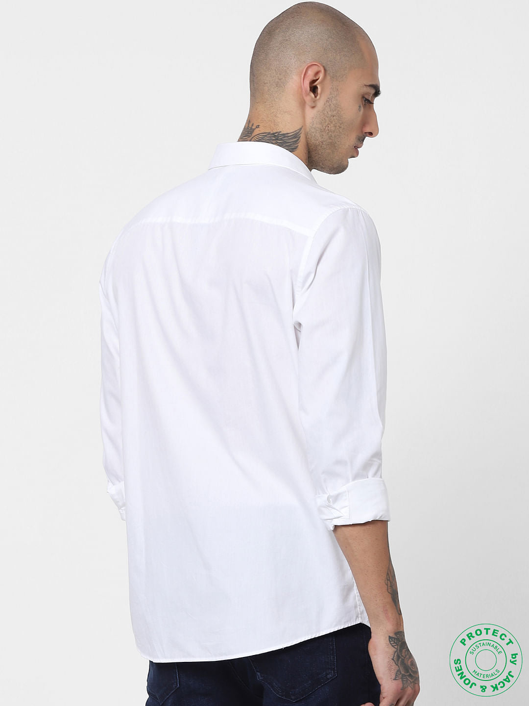 White Graphic Print Full Sleeves Shirt