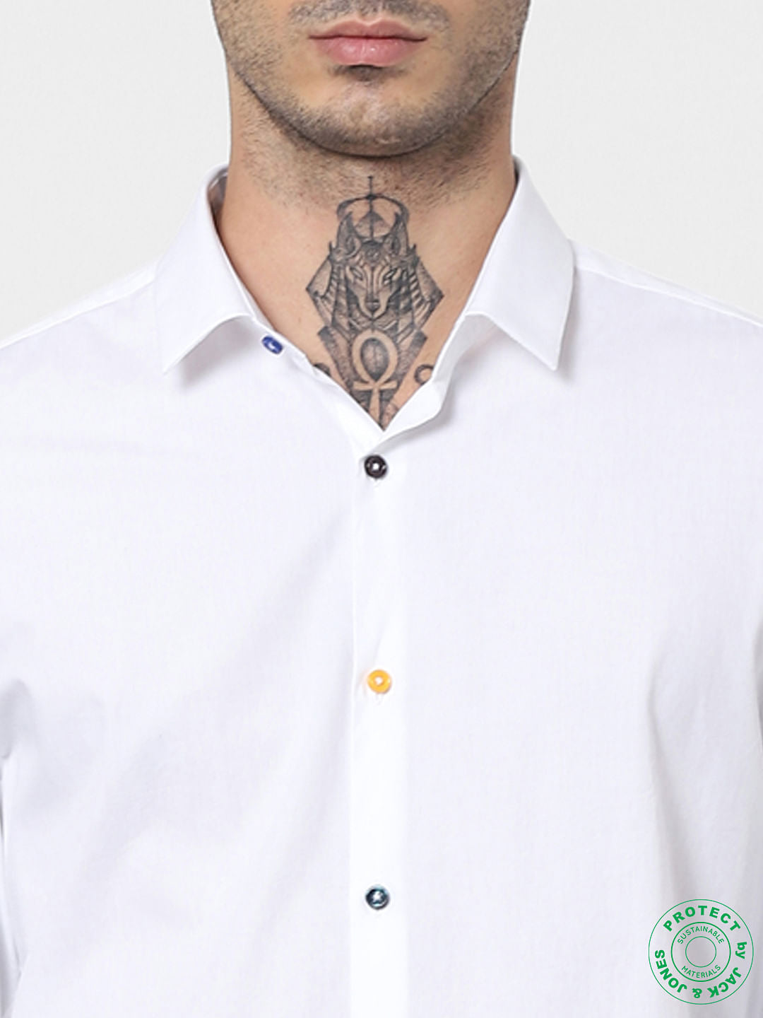 White Graphic Print Full Sleeves Shirt