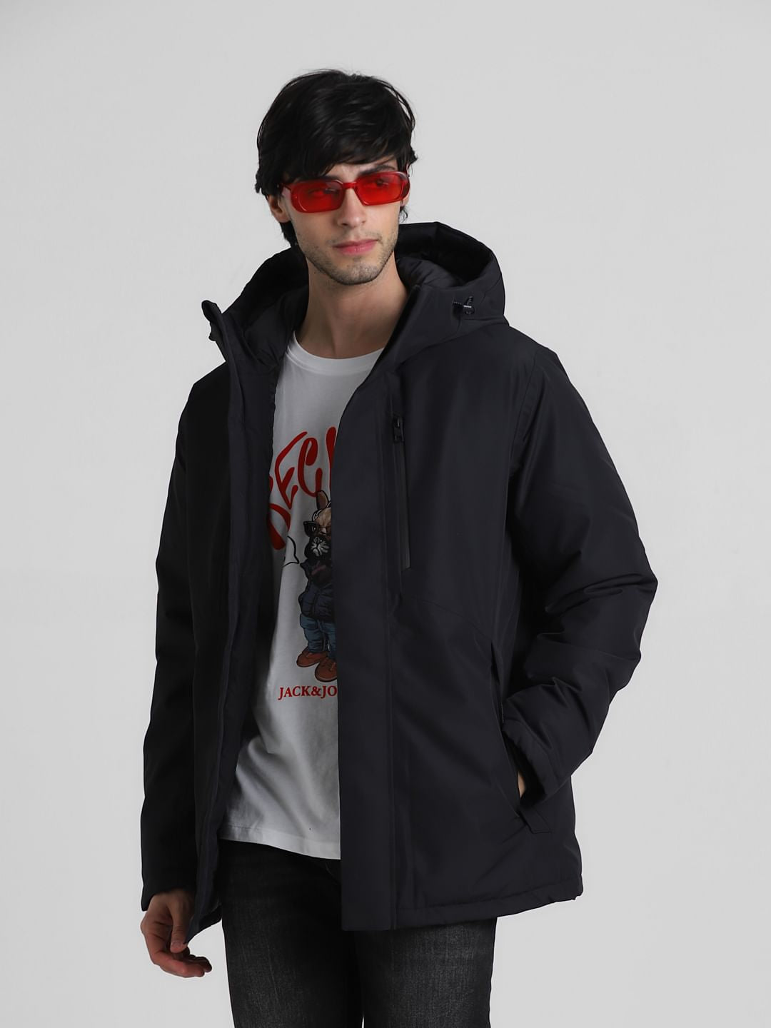 Black Hooded Jacket - S