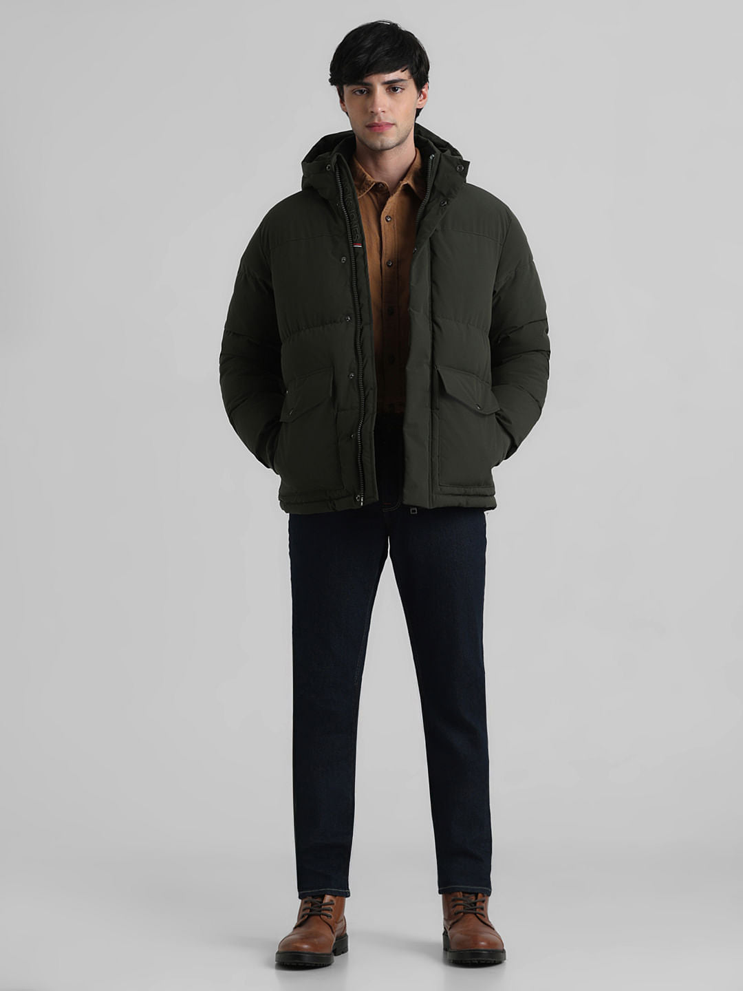 Green Hooded Puffer Jacket