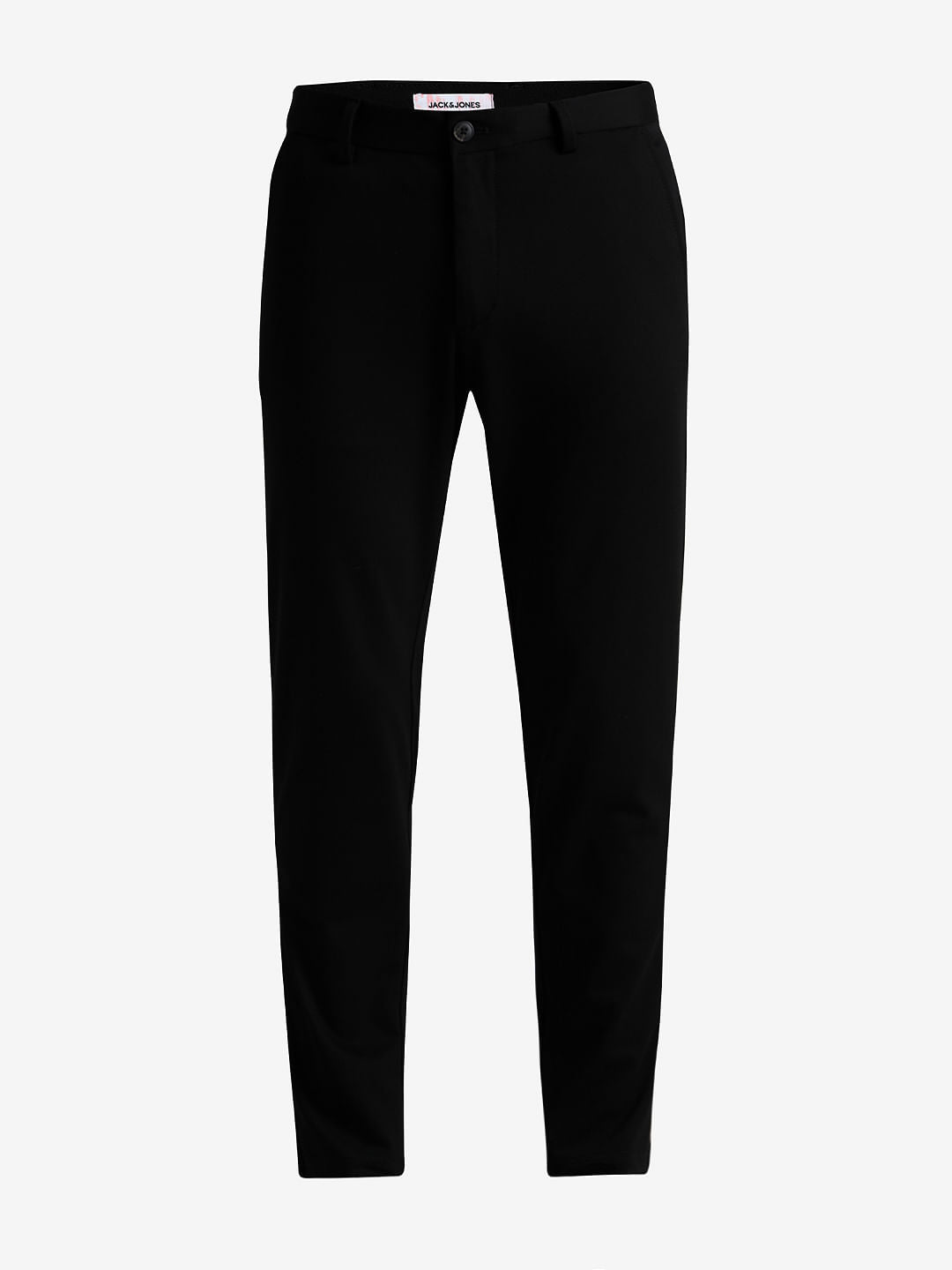 Black Mid Rise Slim Fit Chinos