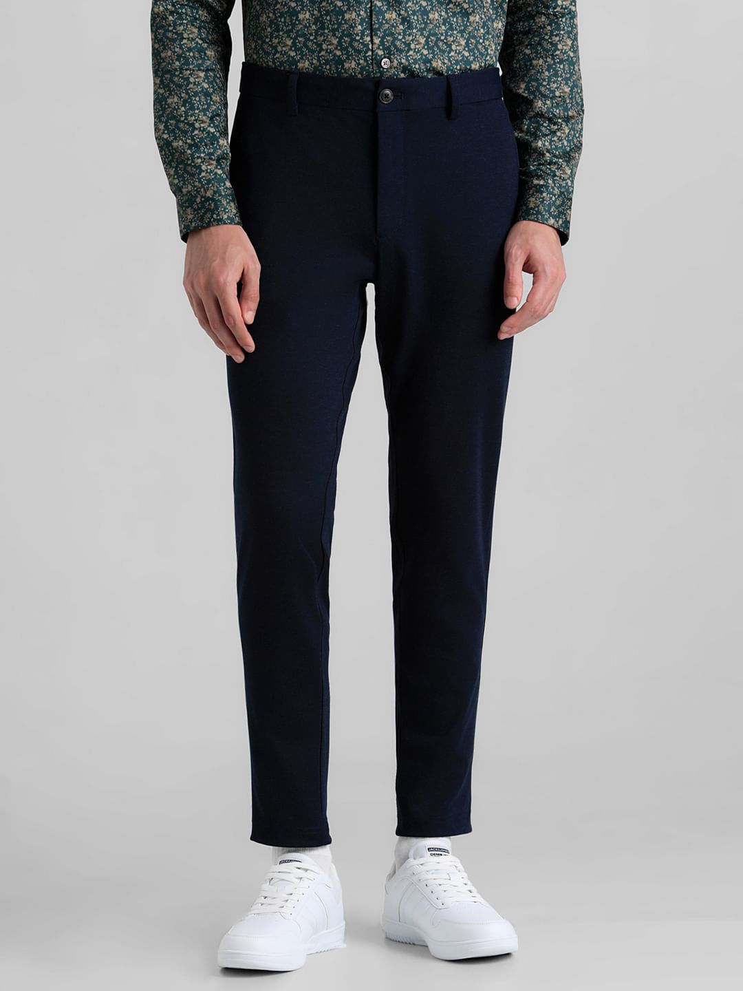 Dark Blue Mid Rise Slim Fit Chinos - 28/30