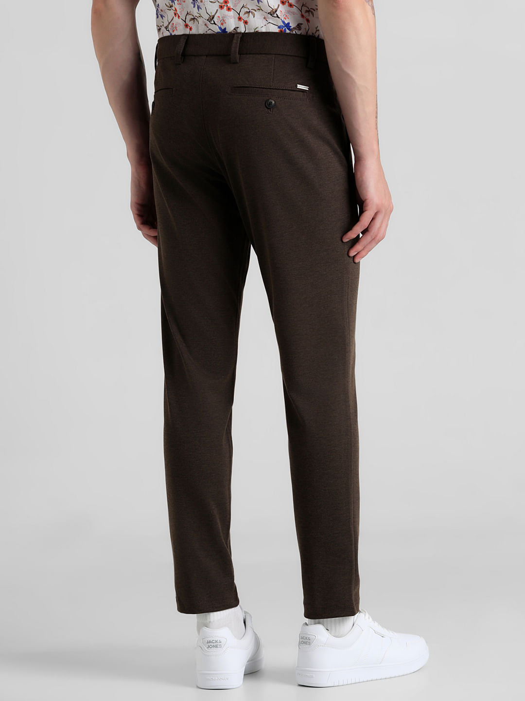 Dark Brown Mid Rise Slim Fit Chinos