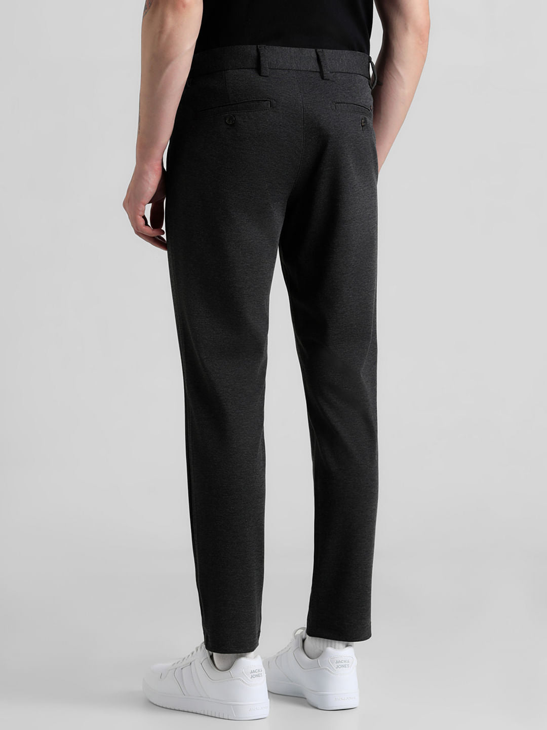 Dark Grey Mid Rise Slim Fit Chinos