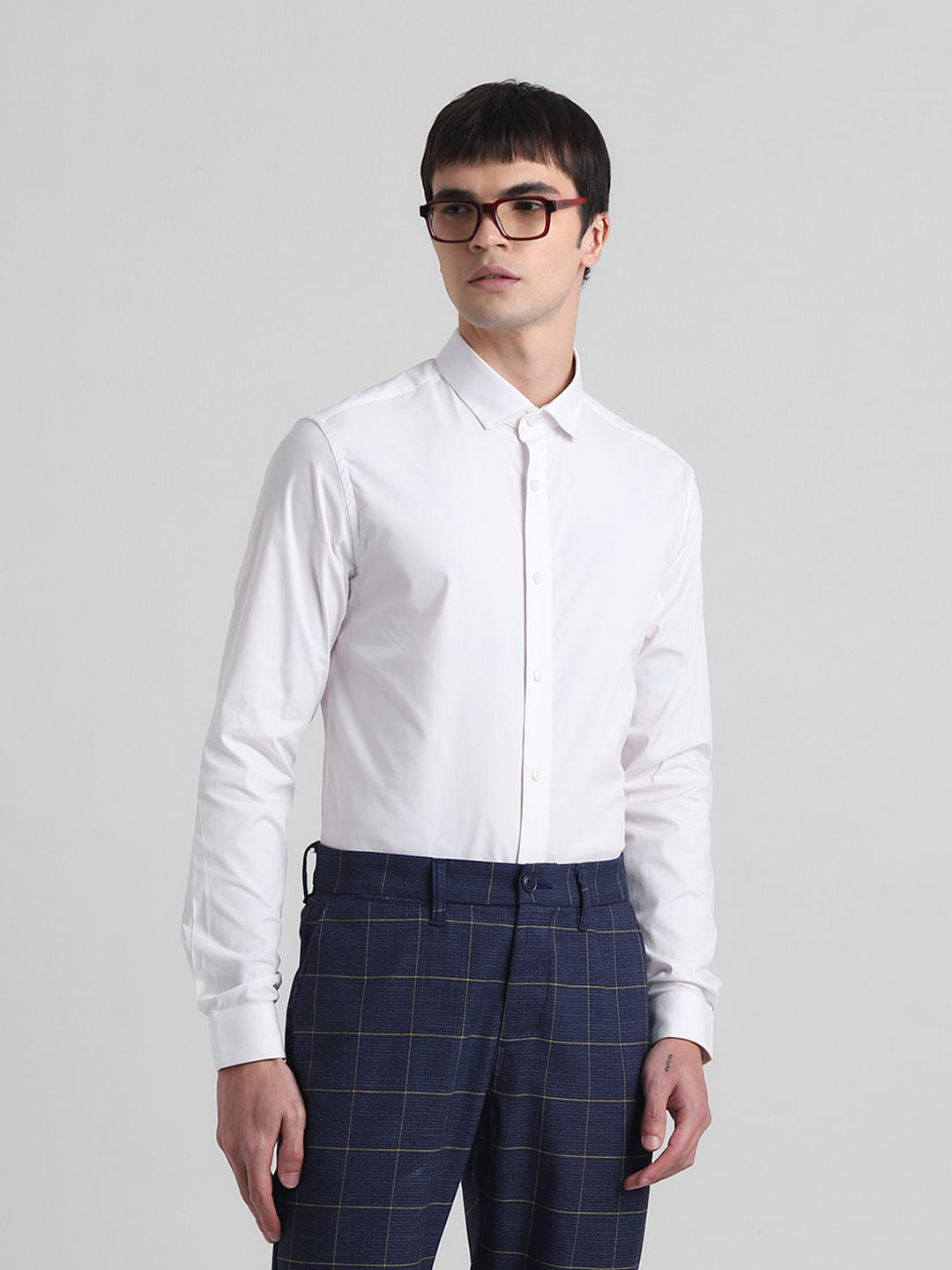 White Formal Full Sleeves Shirt - S