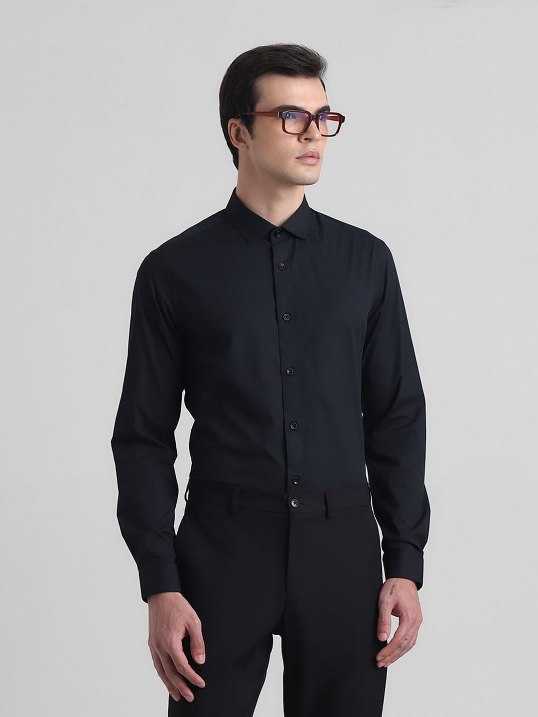 Black Formal Full Sleeves Shirt - S
