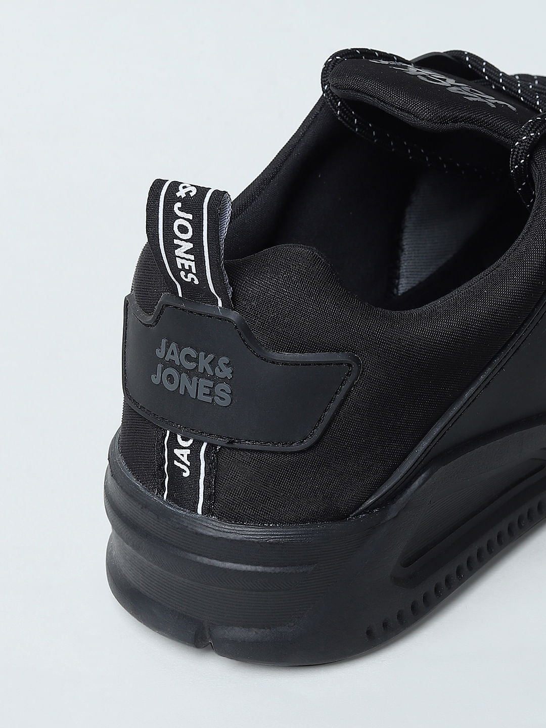 Black Knit Lace-Up Sneakers