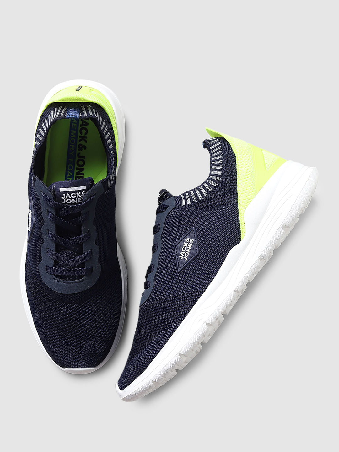 Navy Blue Mesh Sneakers