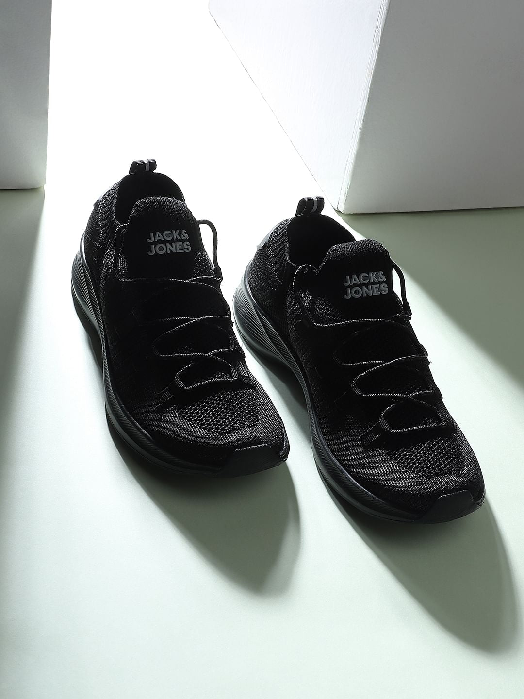 Black Lace-Up Sneakers - 6