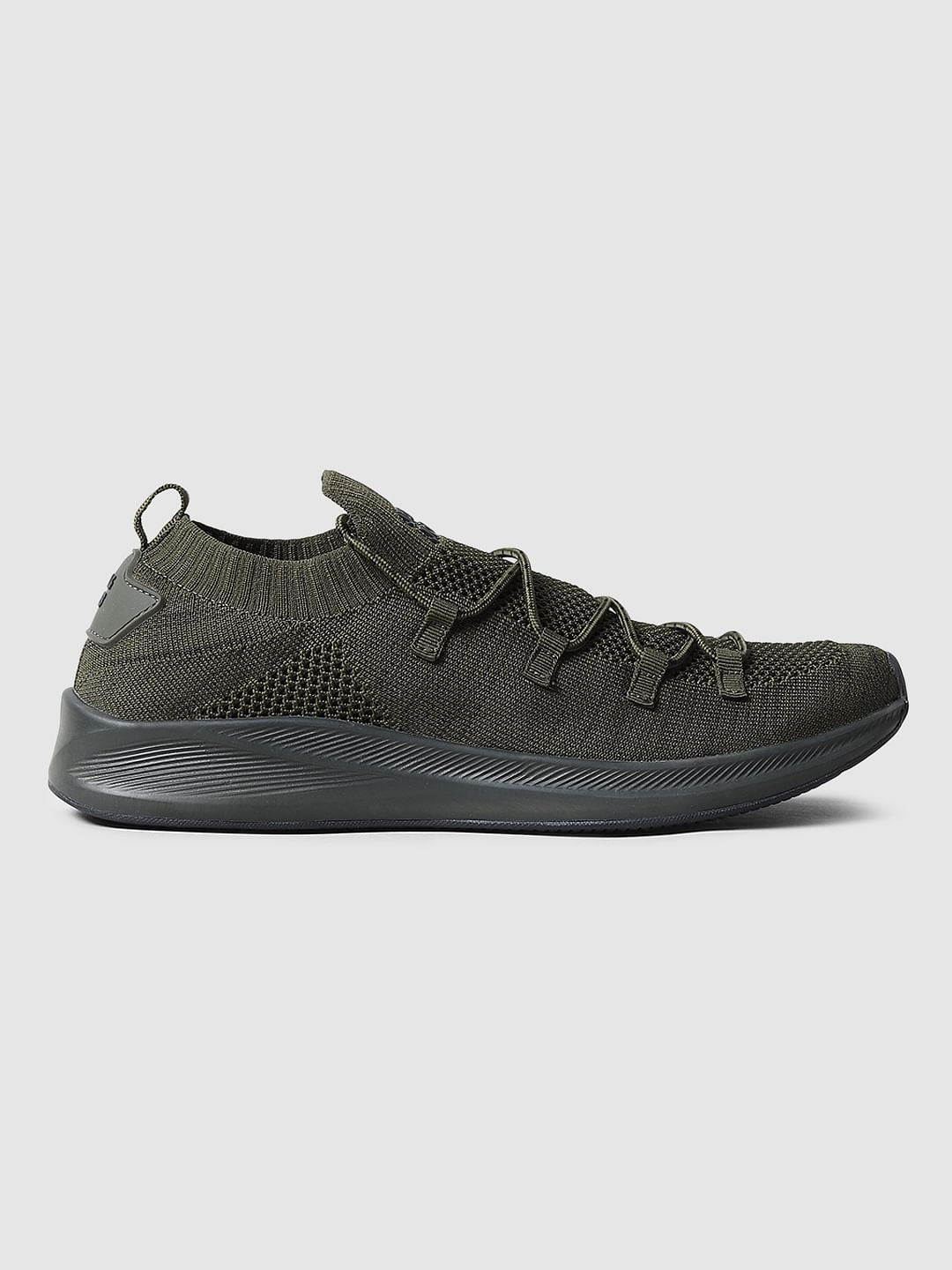 Olive Green Mesh Sneakers