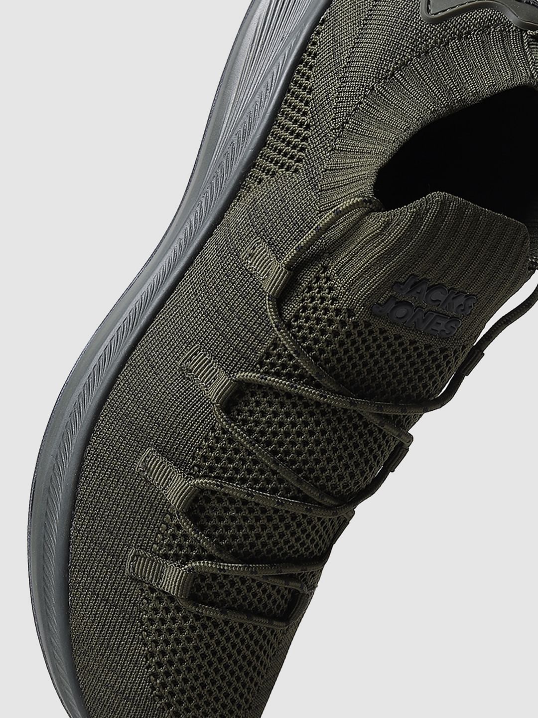 Olive Green Mesh Sneakers
