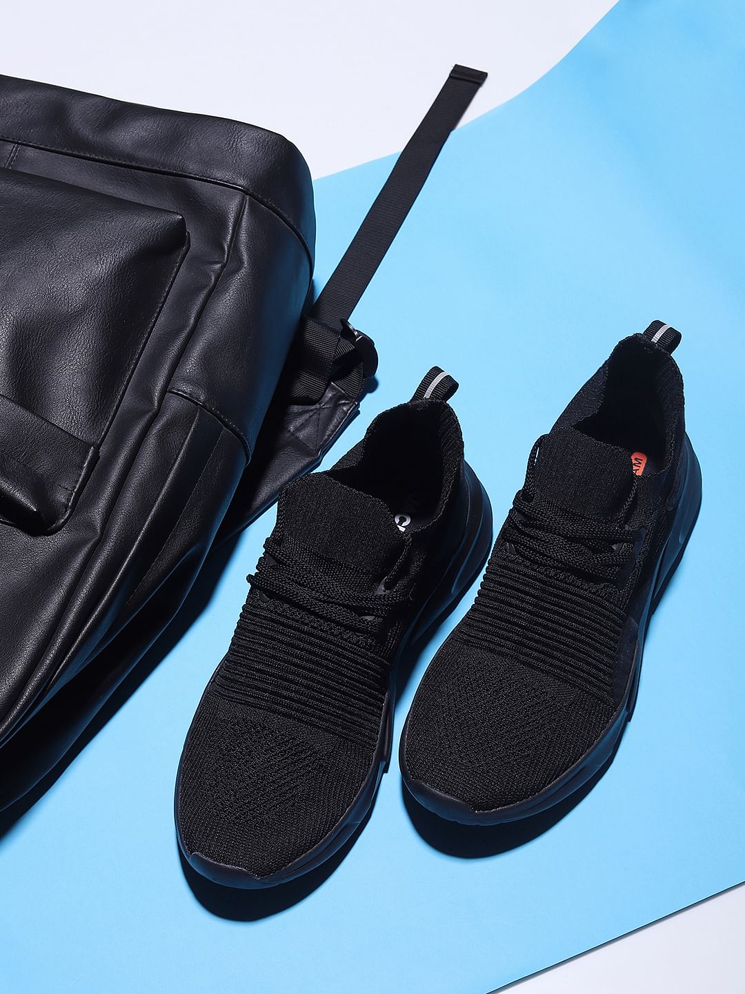 Black Mesh Lace Up Sneakers - 6