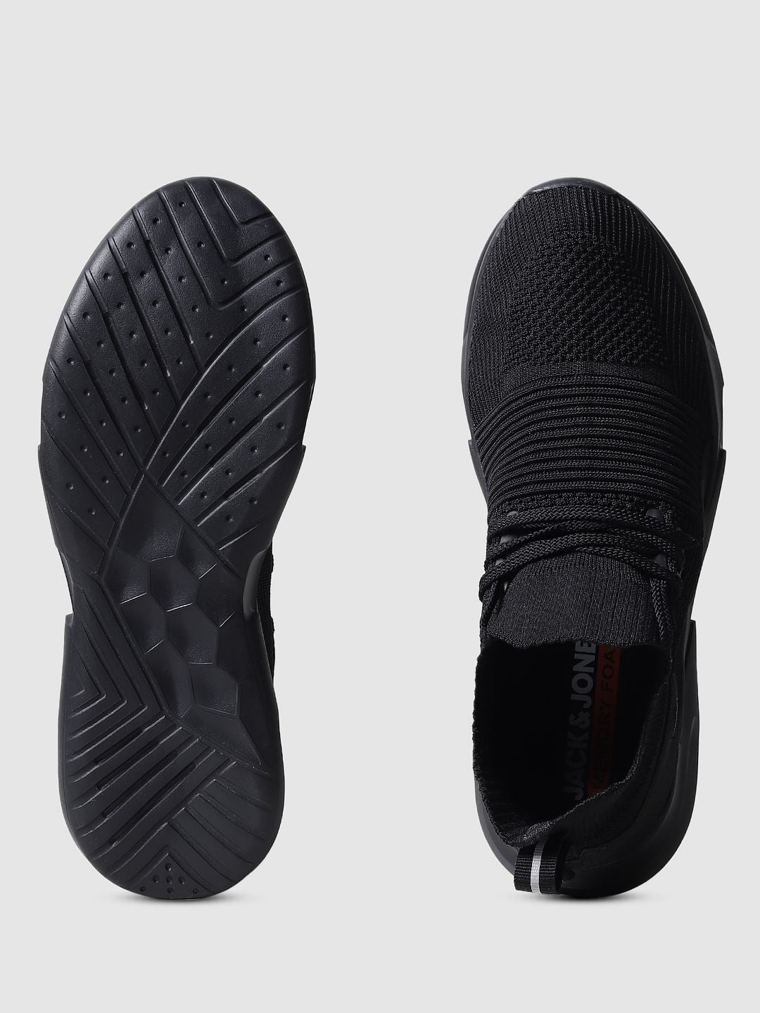 Black Mesh Lace Up Sneakers