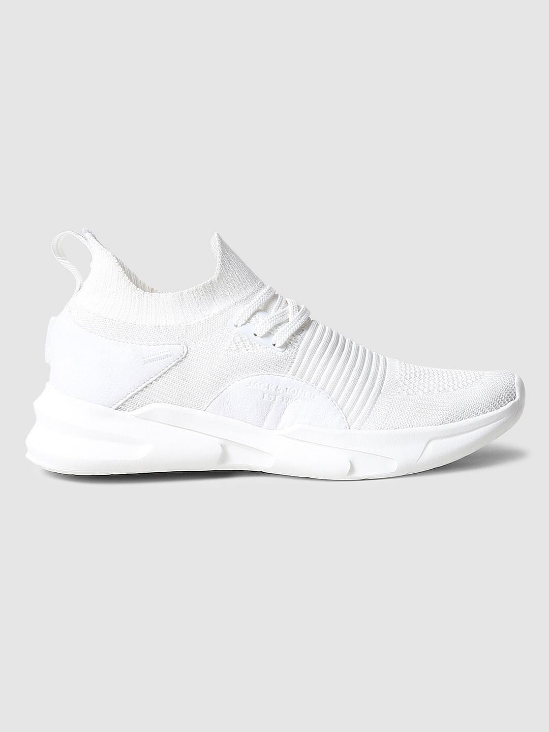 White Mesh Lace Up Sneakers