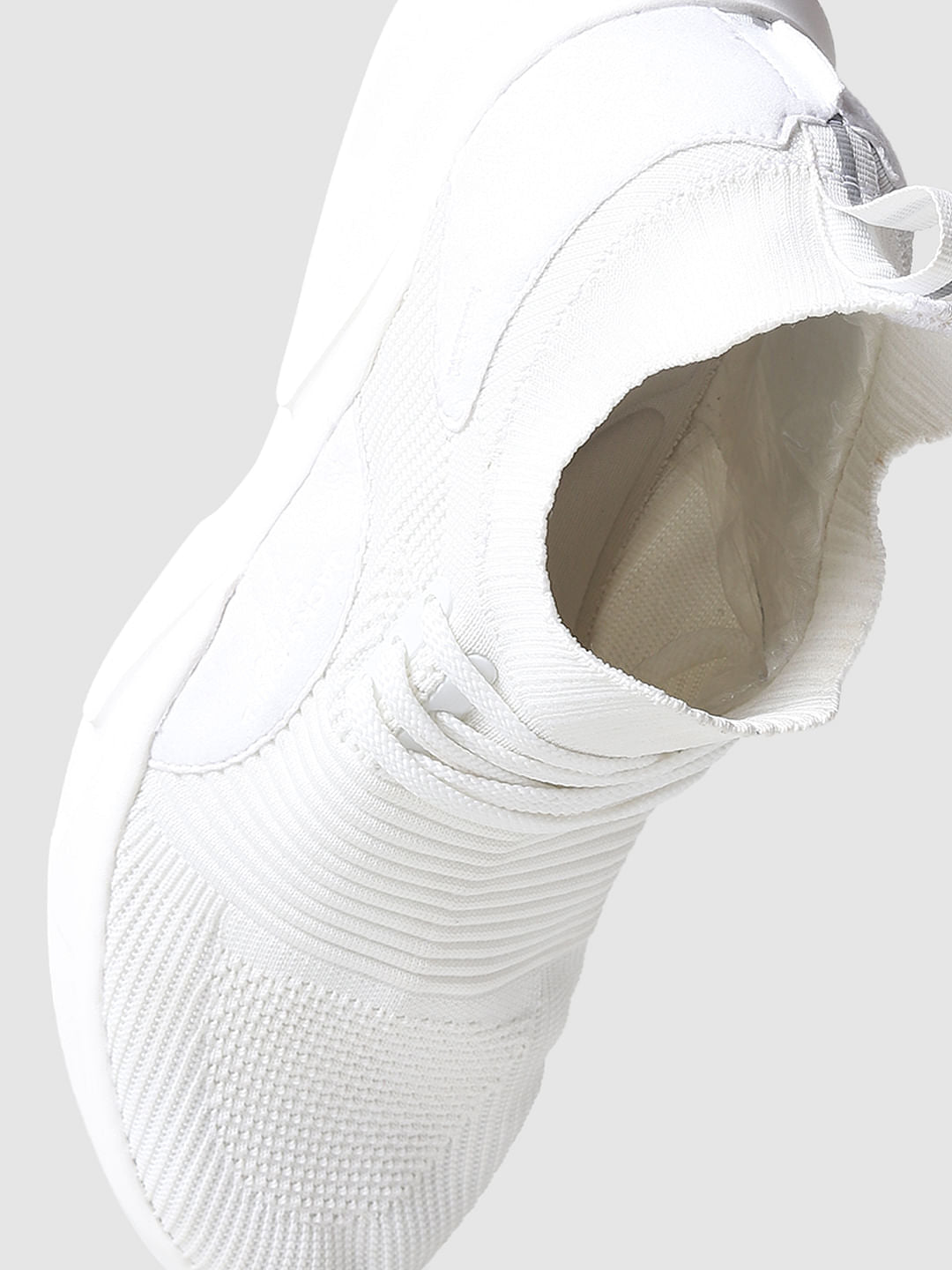 White Mesh Lace Up Sneakers