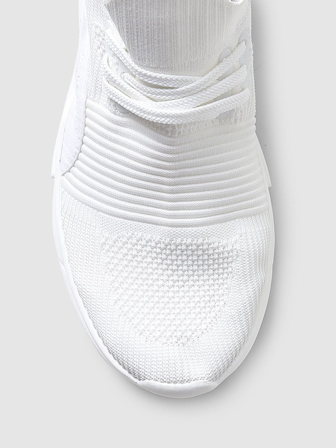 White Mesh Lace Up Sneakers