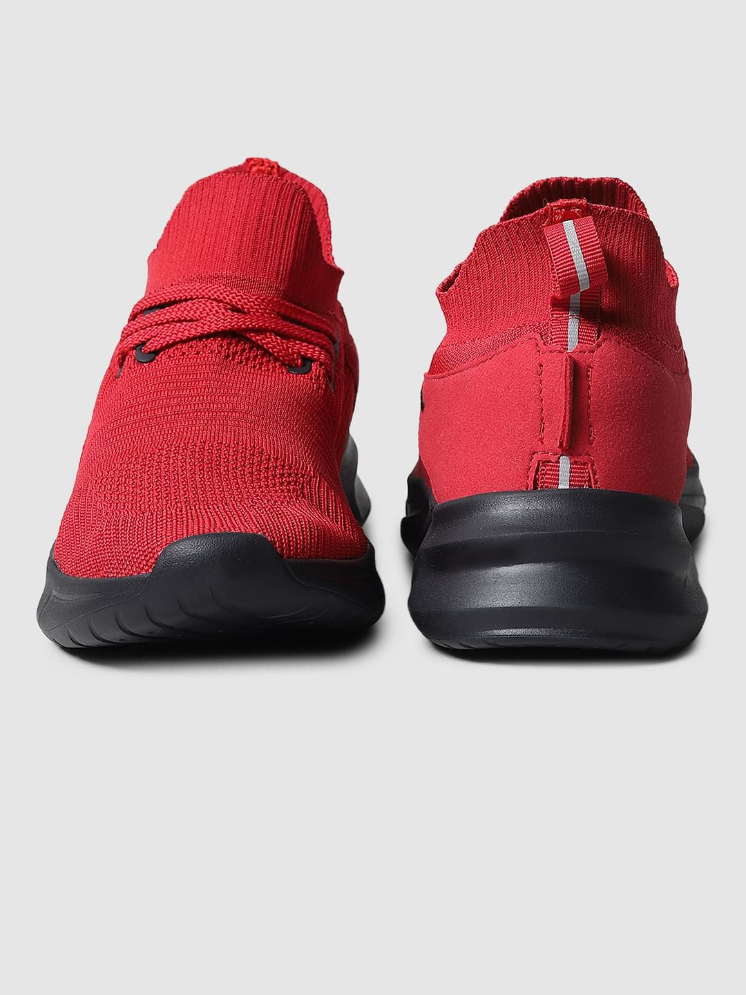 Red Mesh Lace Up Sneakers