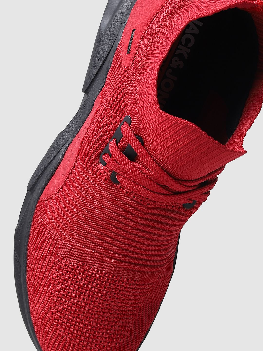 Red Mesh Lace Up Sneakers