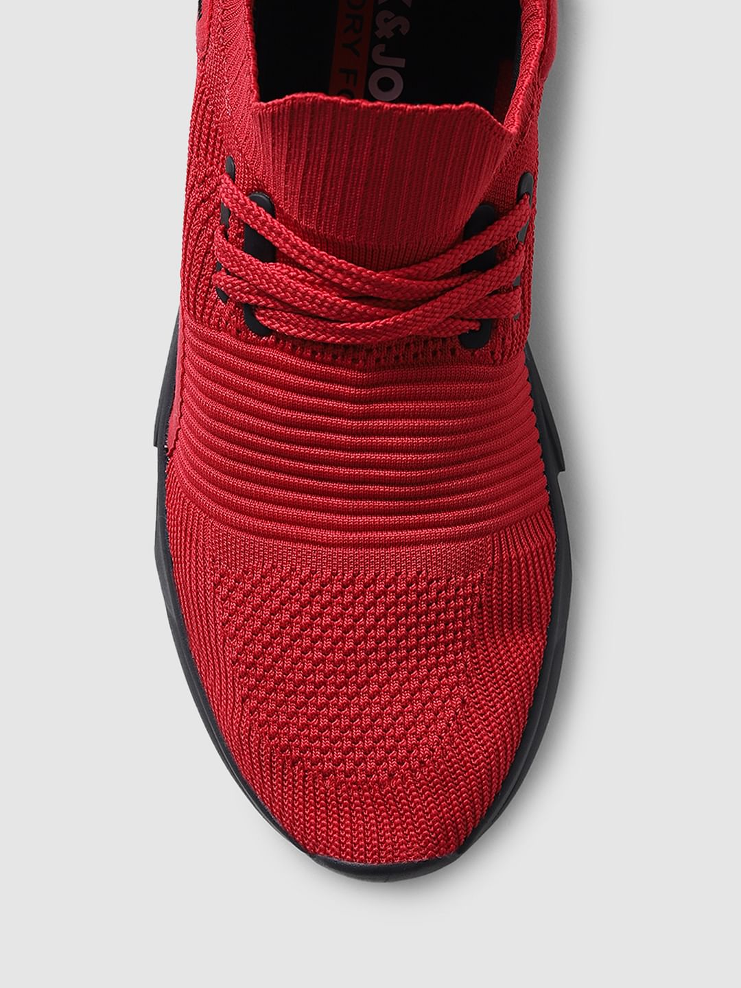 Red Mesh Lace Up Sneakers