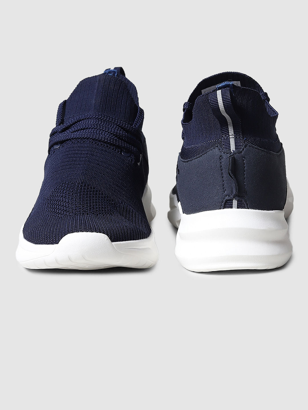 Blue Mesh Lace Up Sneakers