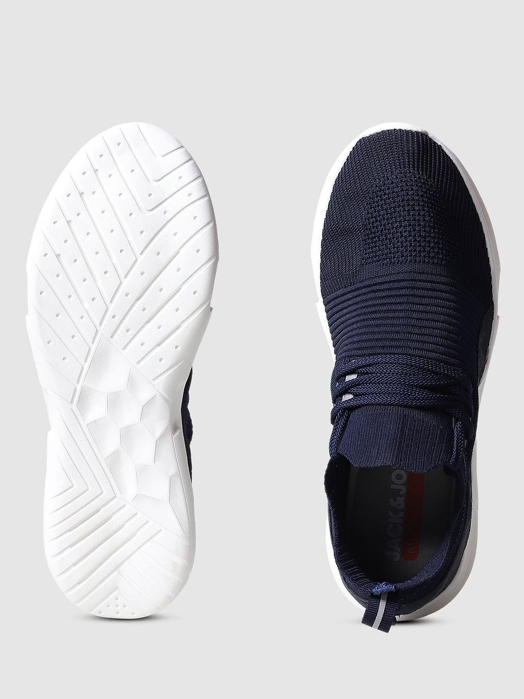 Blue Mesh Lace Up Sneakers