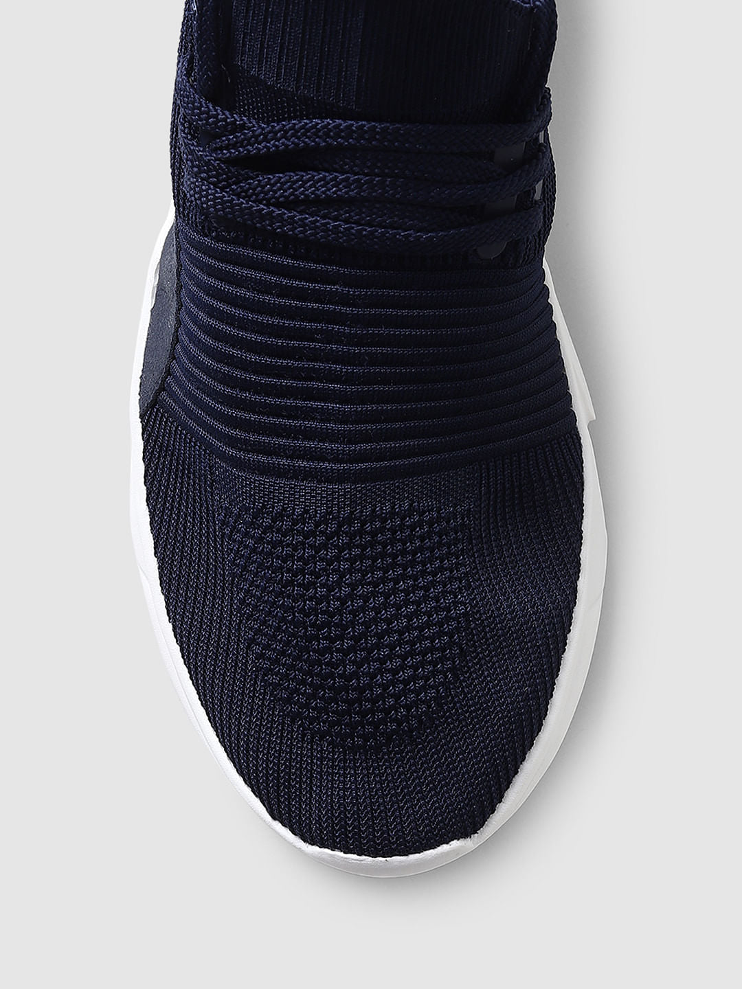 Blue Mesh Lace Up Sneakers