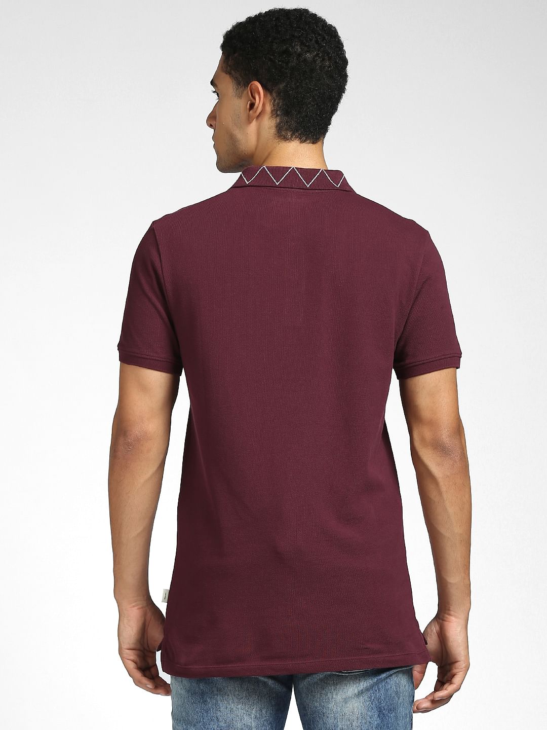 Maroon Polo Neck T-shirt