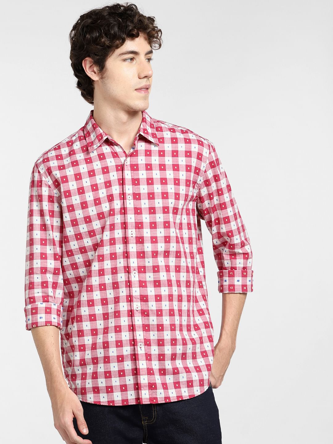Red Check Full Sleeves Shirt