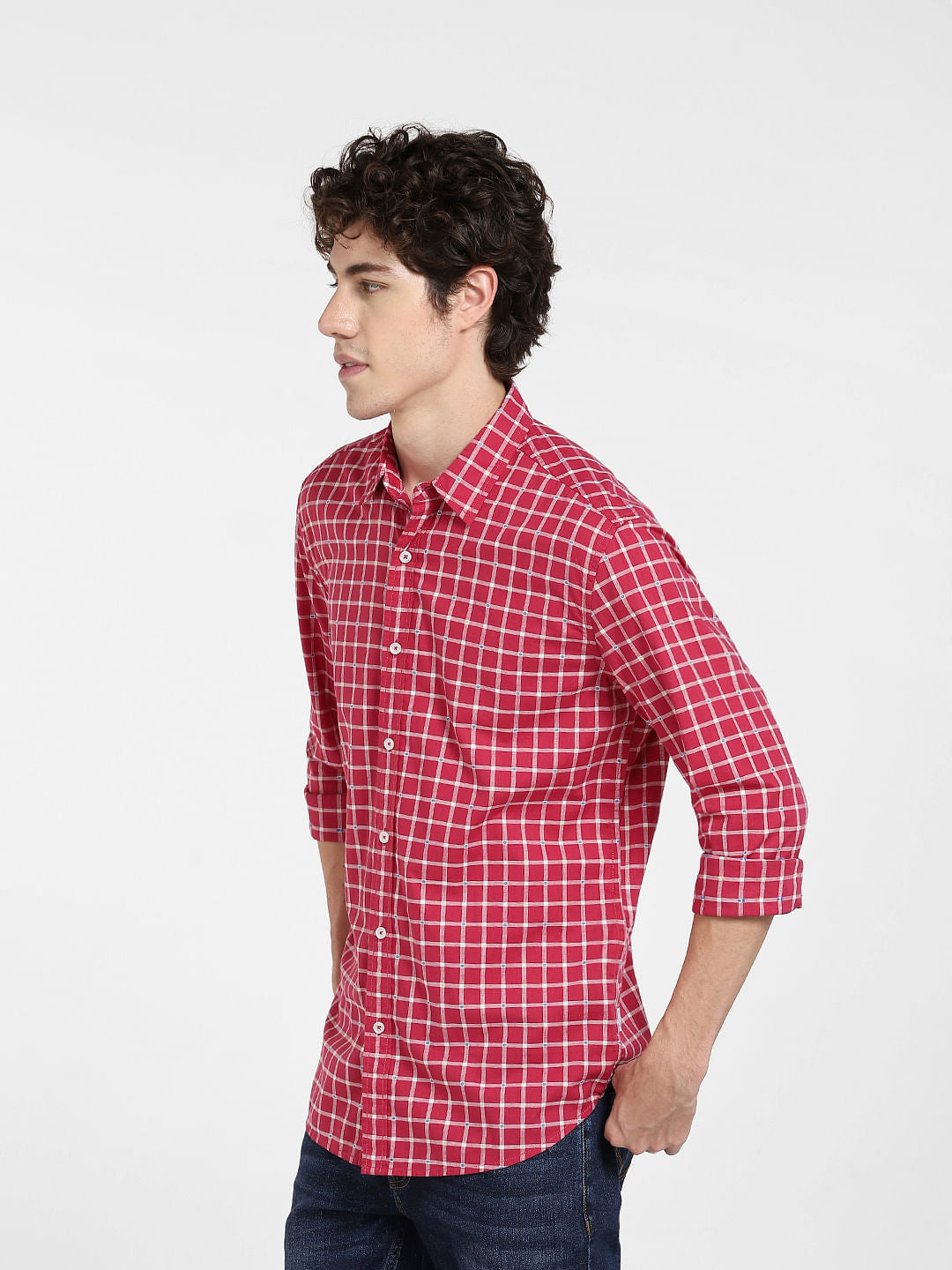 Red Check Full Sleeves Shirt