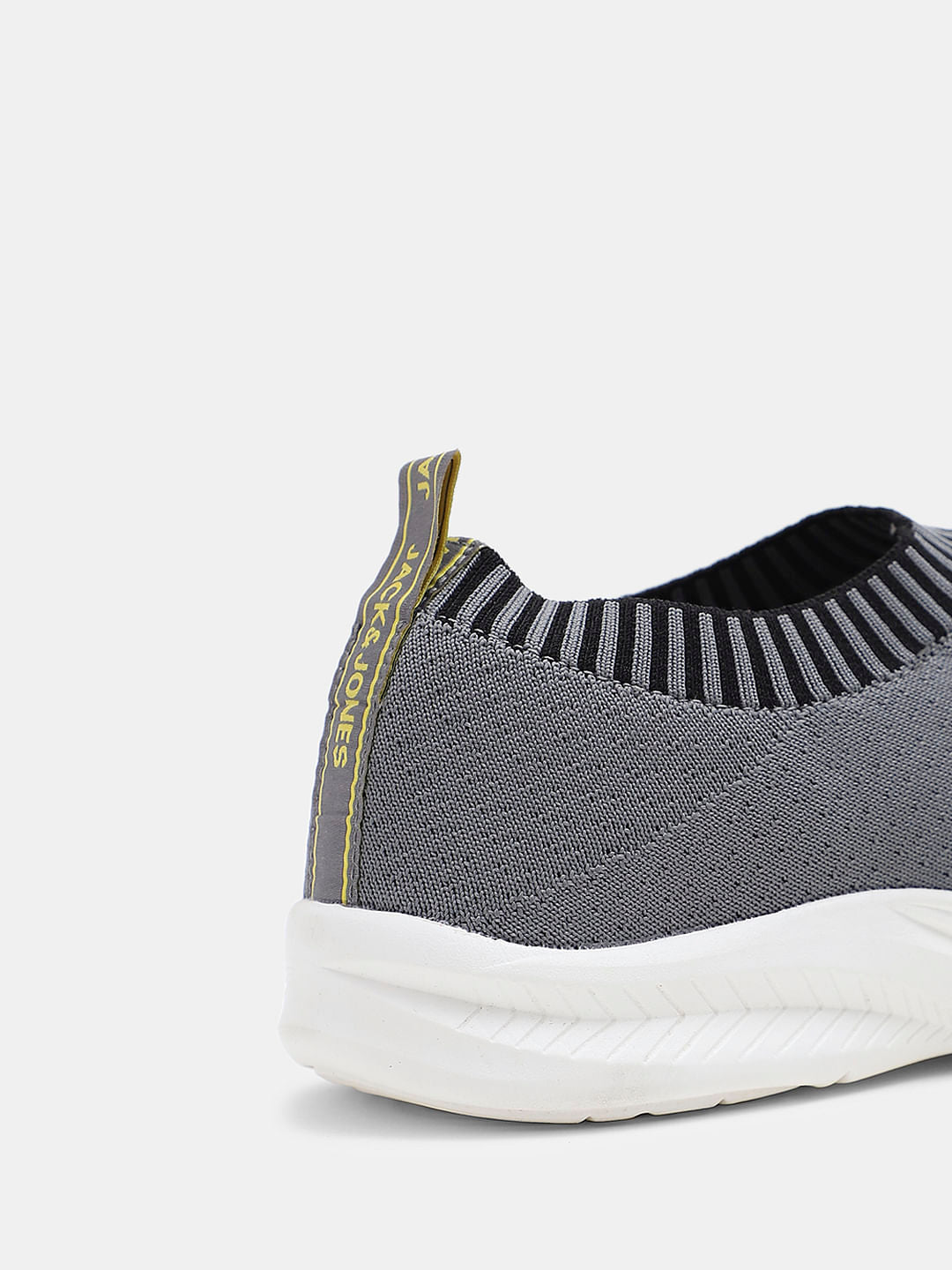 Ash Grey Knitted Slip On Sneakers