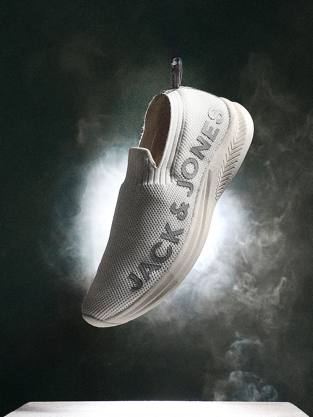 White Knitted Slip On Sneakers - 40