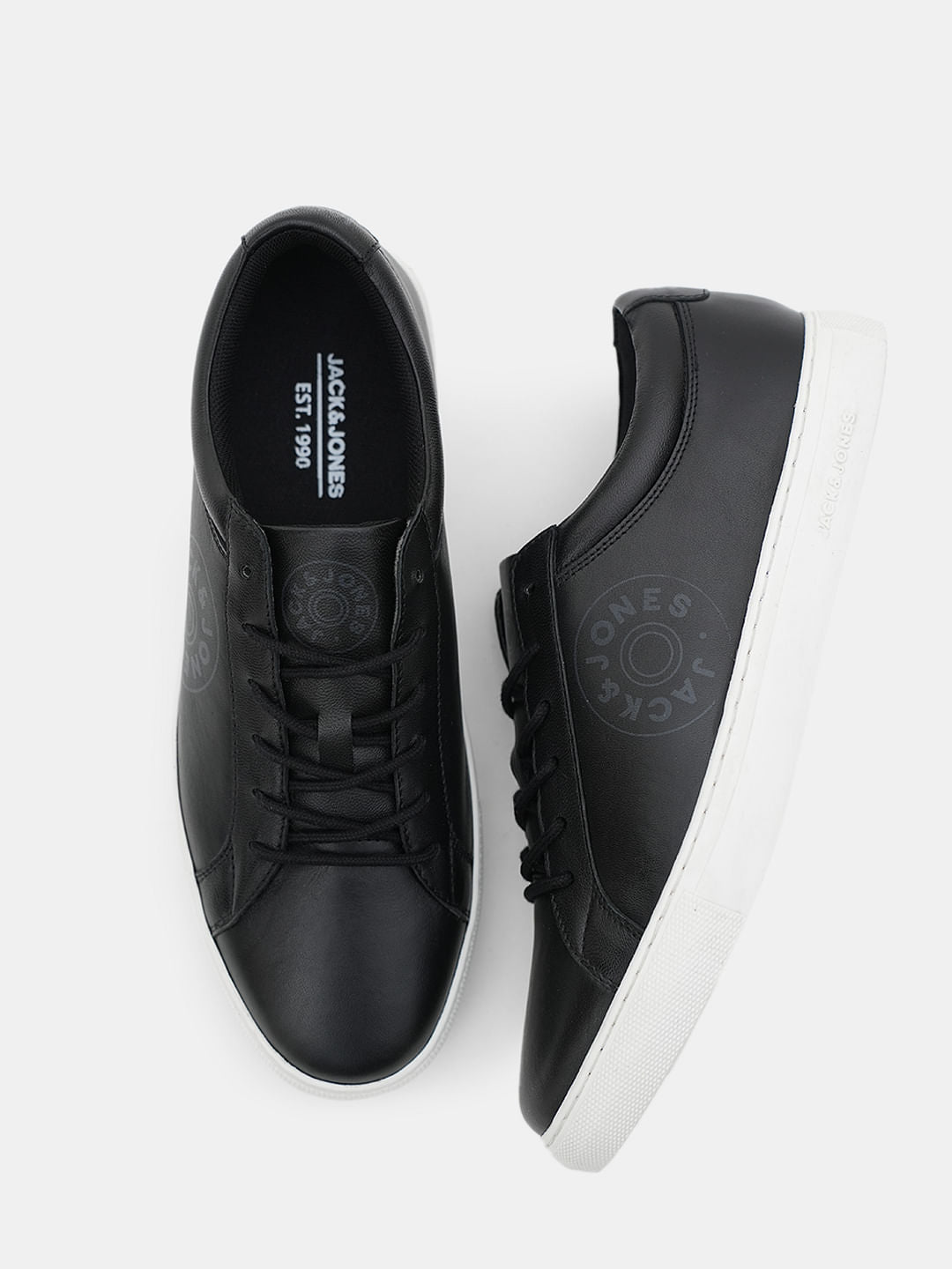Black Leather Sneakers