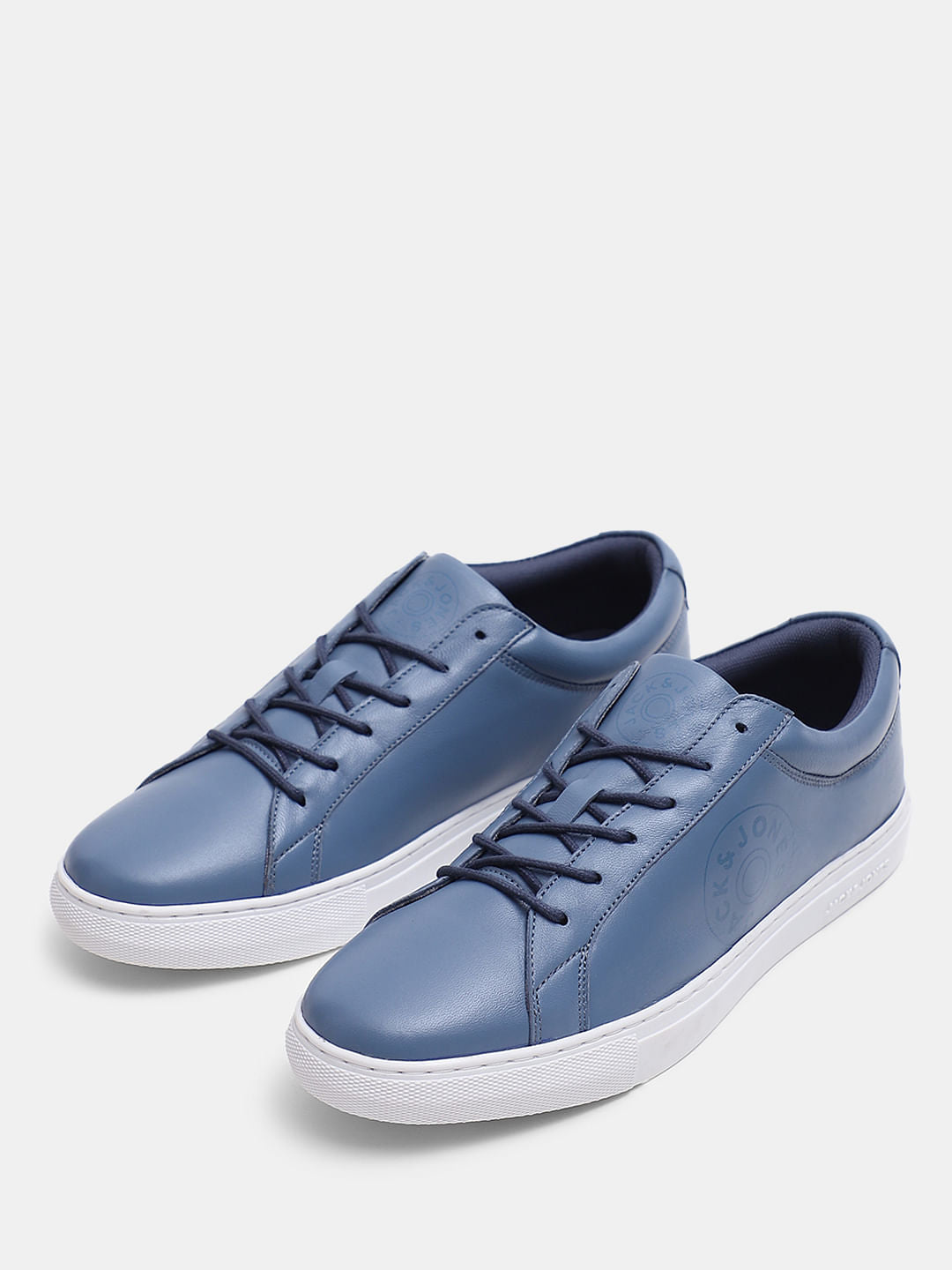 Blue Leather Sneakers
