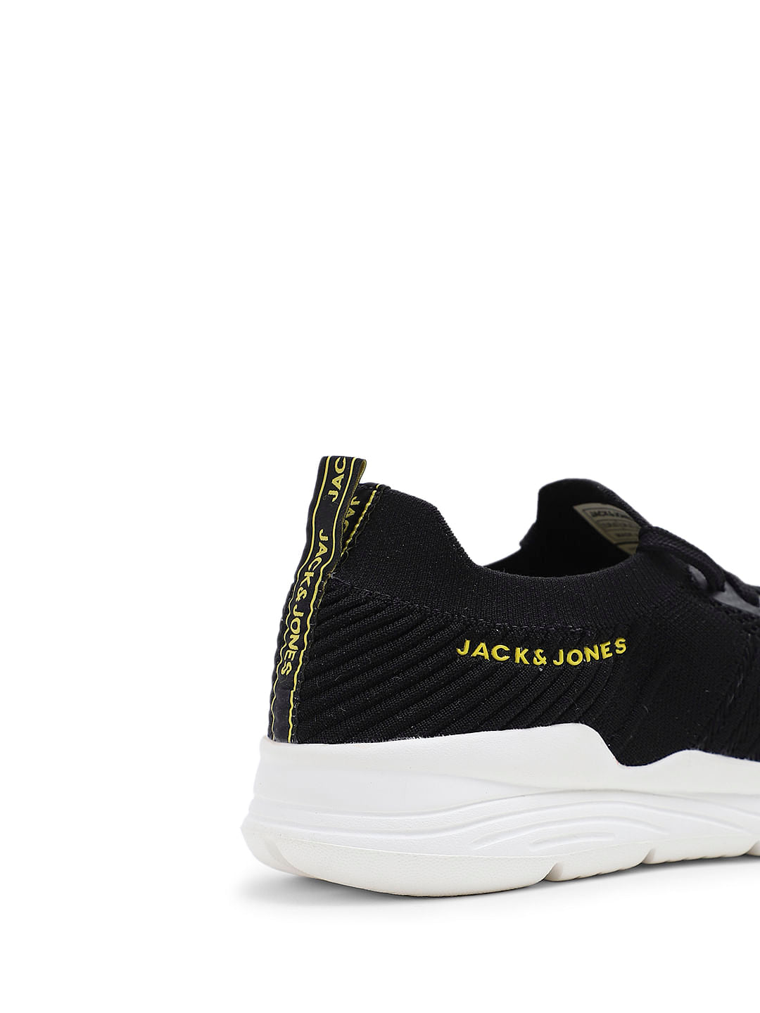 Black Knitted Lace-Up Sneakers