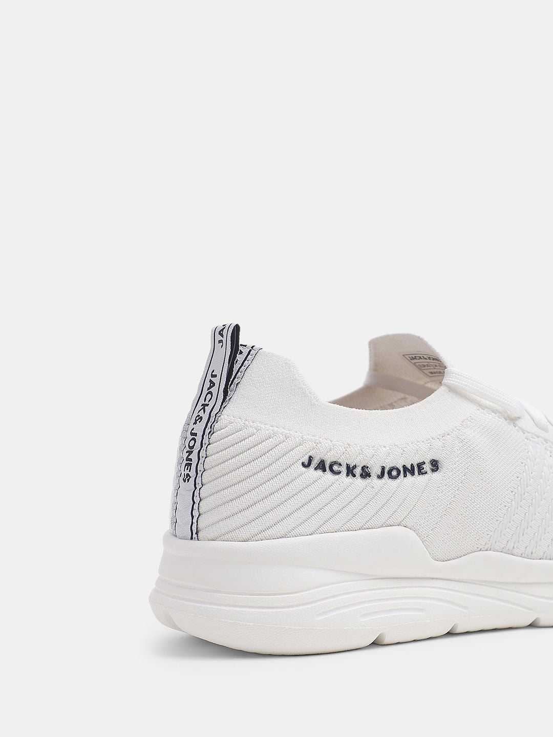 White Knitted Lace Up Sneakers